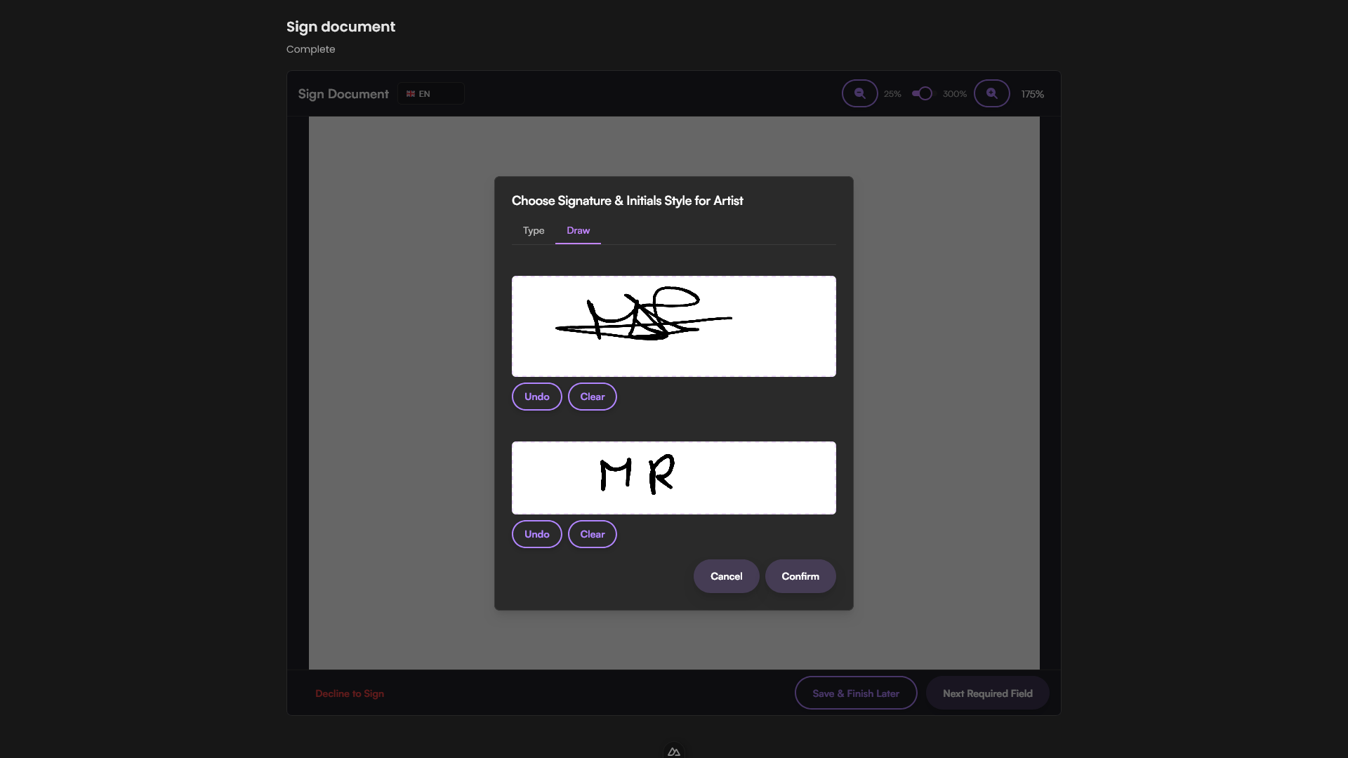 Demo submitted confirmation — artists see clear next steps after sending